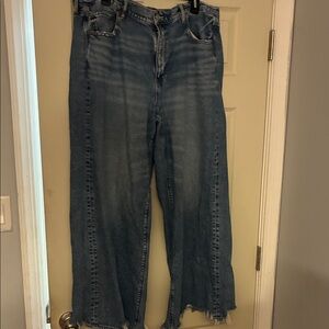 American Eagle Outfitters Flare Wide Leg Jeans in Blue